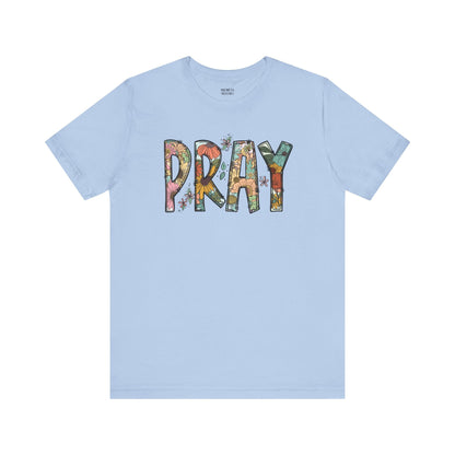 Pray Flowers Boho T-Shirt - T-Shirt - Nazareth Treasures