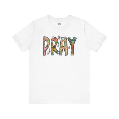 Pray Flowers Boho T-Shirt - T-Shirt - Nazareth Treasures
