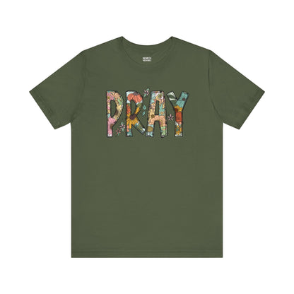Pray Flowers Boho T-Shirt - T-Shirt - Nazareth Treasures