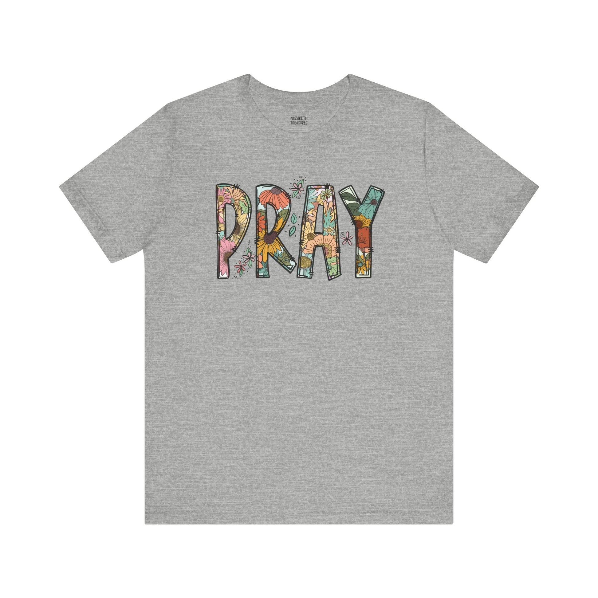 Pray Flowers Boho T-Shirt - T-Shirt - Nazareth Treasures