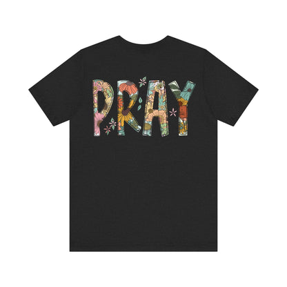 Pray Flowers Boho T-Shirt - T-Shirt - Nazareth Treasures