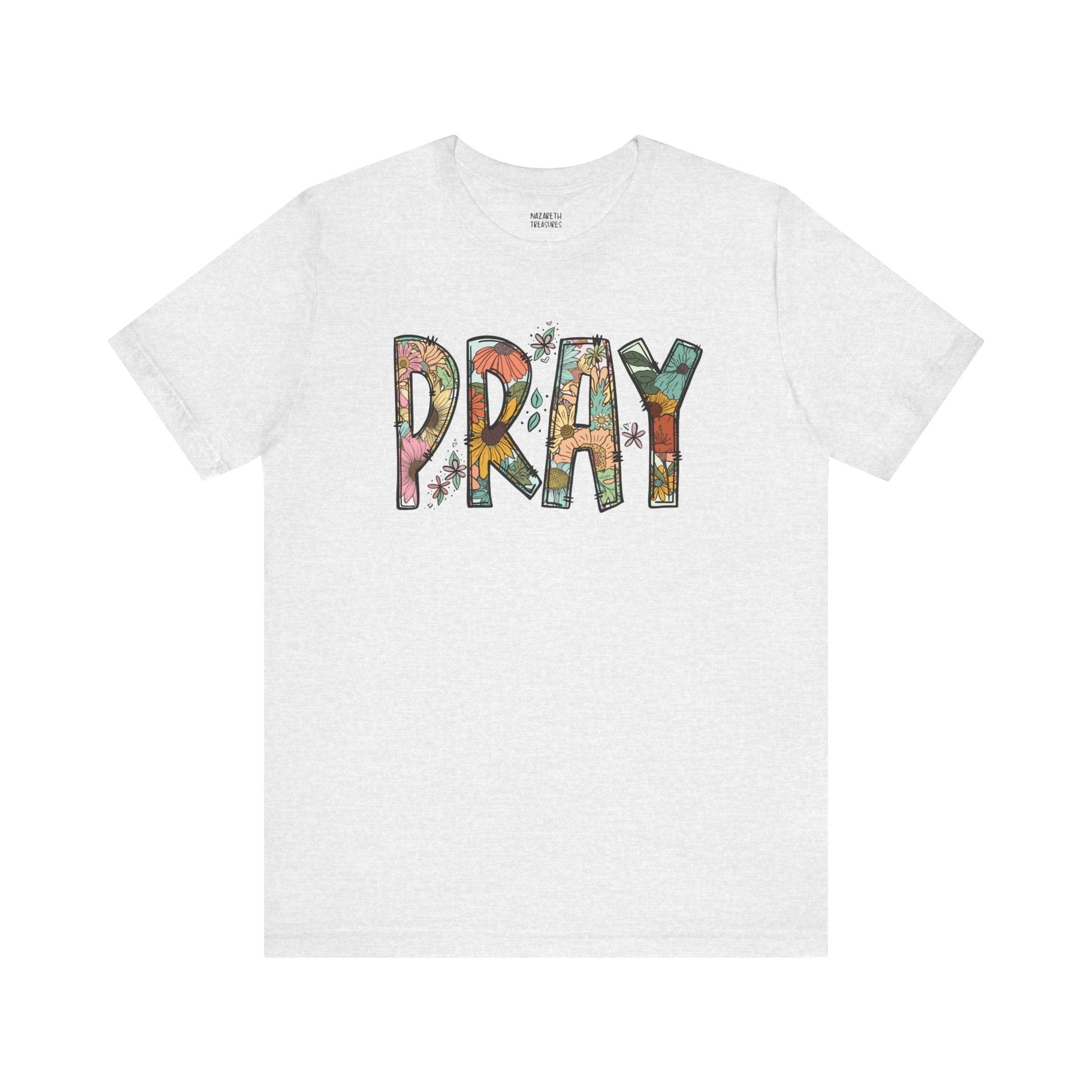 Pray Flowers Boho T-Shirt - T-Shirt - Nazareth Treasures