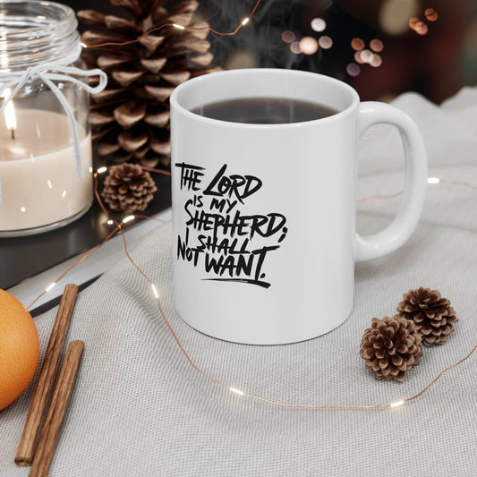 Psalm 23 | White Ceramic Mug, 11oz - Mug - Nazareth Treasures