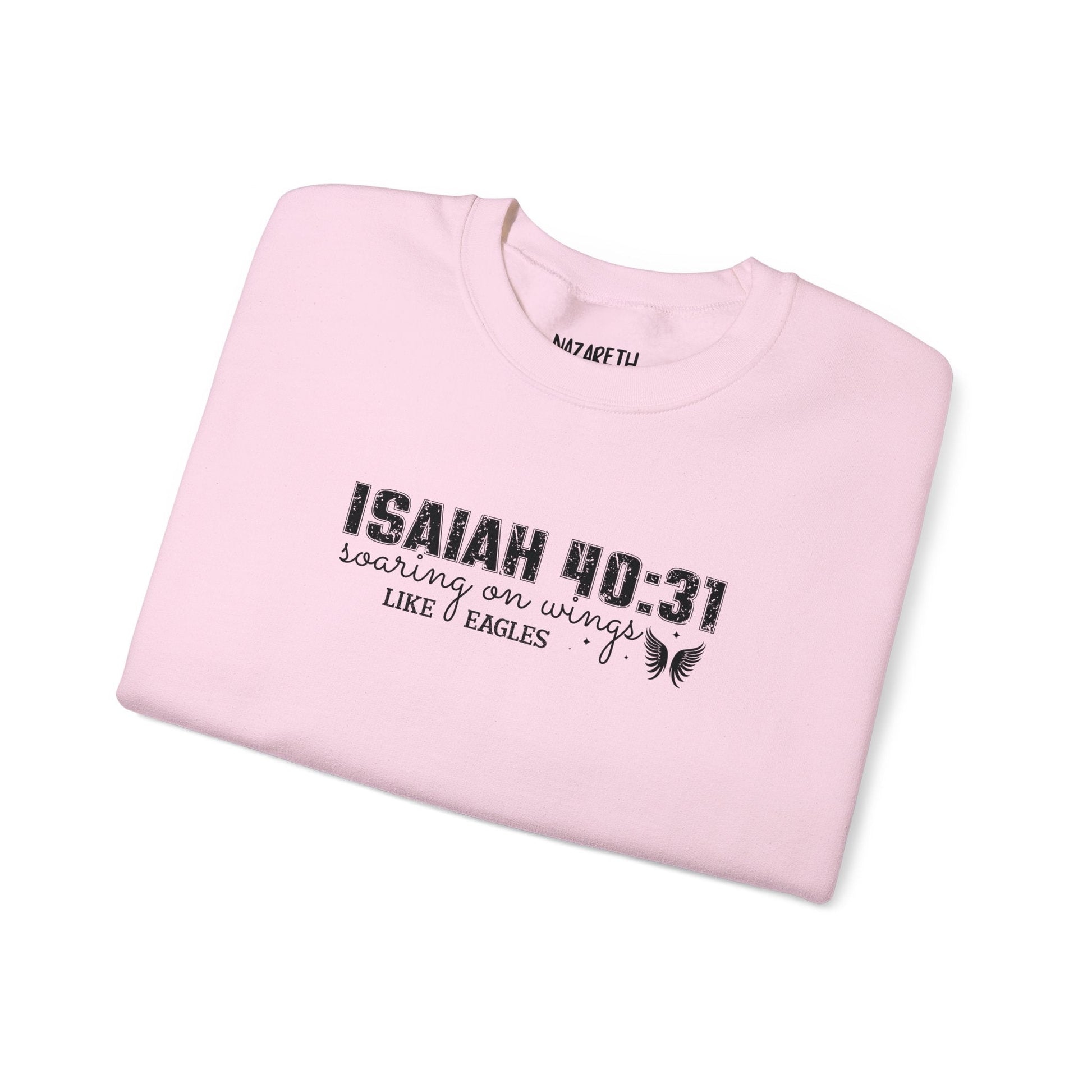 Soaring on Wings Like Eagles Crewneck Sweatshirt - Sweatshirt - Ash - Nazareth Treasures