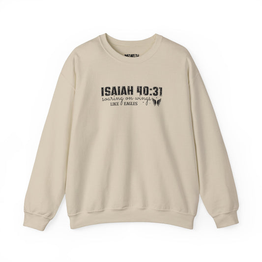 Soaring on Wings Like Eagles Crewneck Sweatshirt - Sweatshirt - Sand - Nazareth Treasures