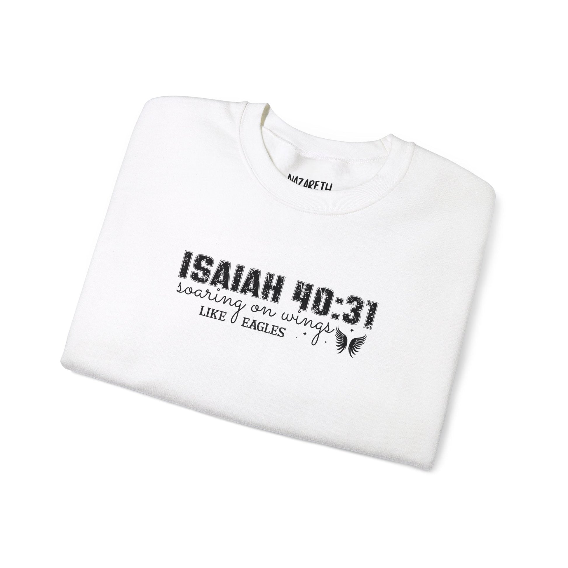 Soaring on Wings Like Eagles Crewneck Sweatshirt - Sweatshirt - Ash - Nazareth Treasures