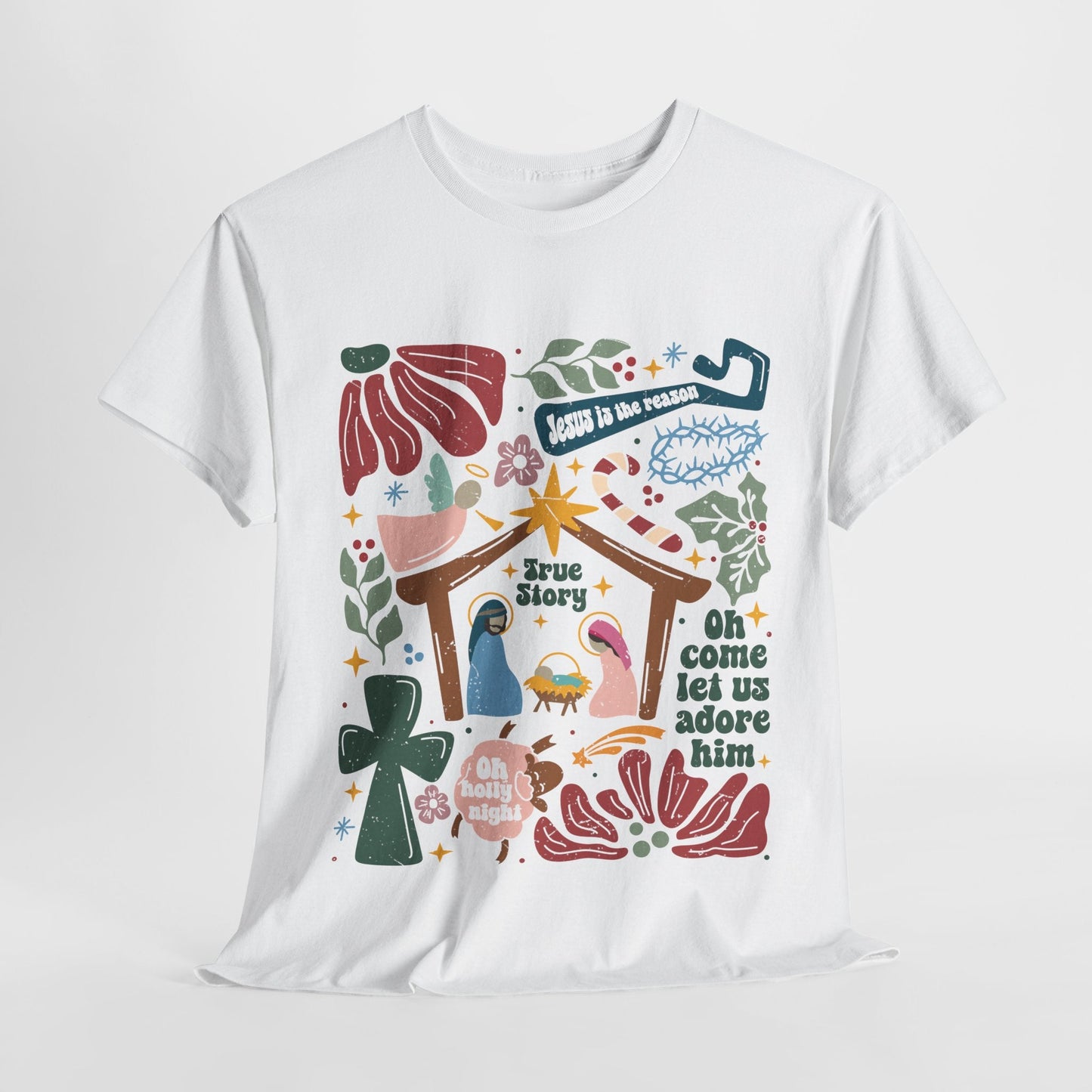 True Story Nativity - Jesus Is the Reason - Christmas T - shhirt - T-Shirt - Nazareth Treasures