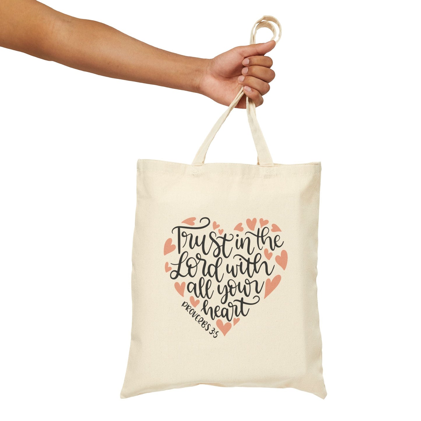 Trust in the LORD with all your heart - Proverbs 3:5 - Cotton Canvas Tote Bag - Bags - Nazareth Treasures