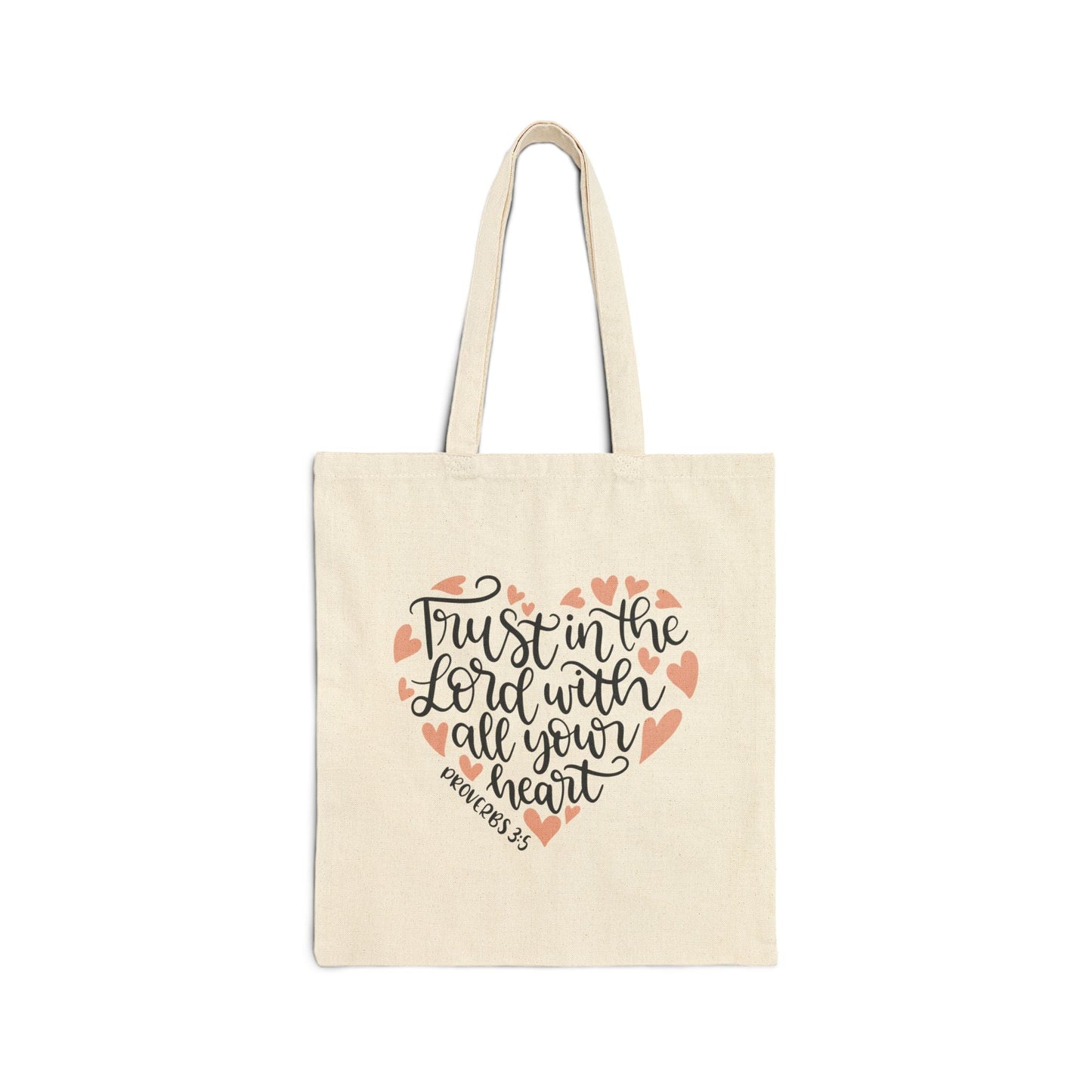 Trust in the LORD with all your heart - Proverbs 3:5 - Cotton Canvas Tote Bag - Bags - Nazareth Treasures
