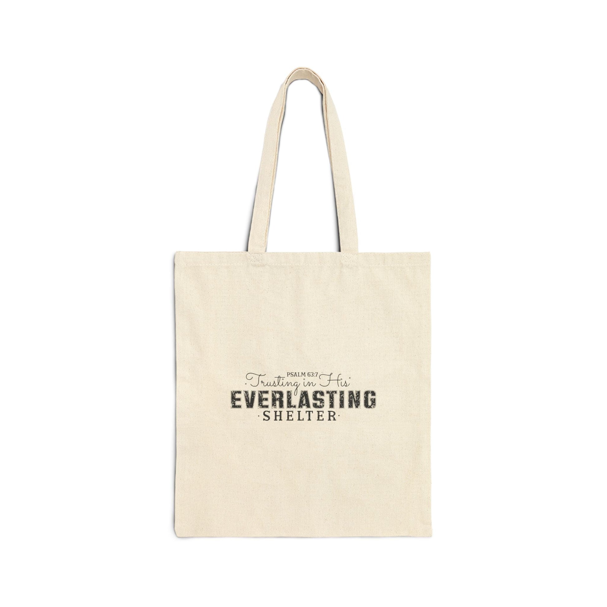 Trusting in His Everlasting Shelter - Psalm 63:7 - Cotton Canvas Tote Bag - Bags - Nazareth Treasures