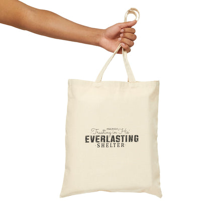 Trusting in His Everlasting Shelter - Psalm 63:7 - Cotton Canvas Tote Bag - Bags - Nazareth Treasures