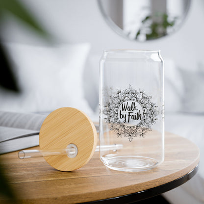 Walk By Faith Cup Glass, 16oz - Mug - Nazareth Treasures