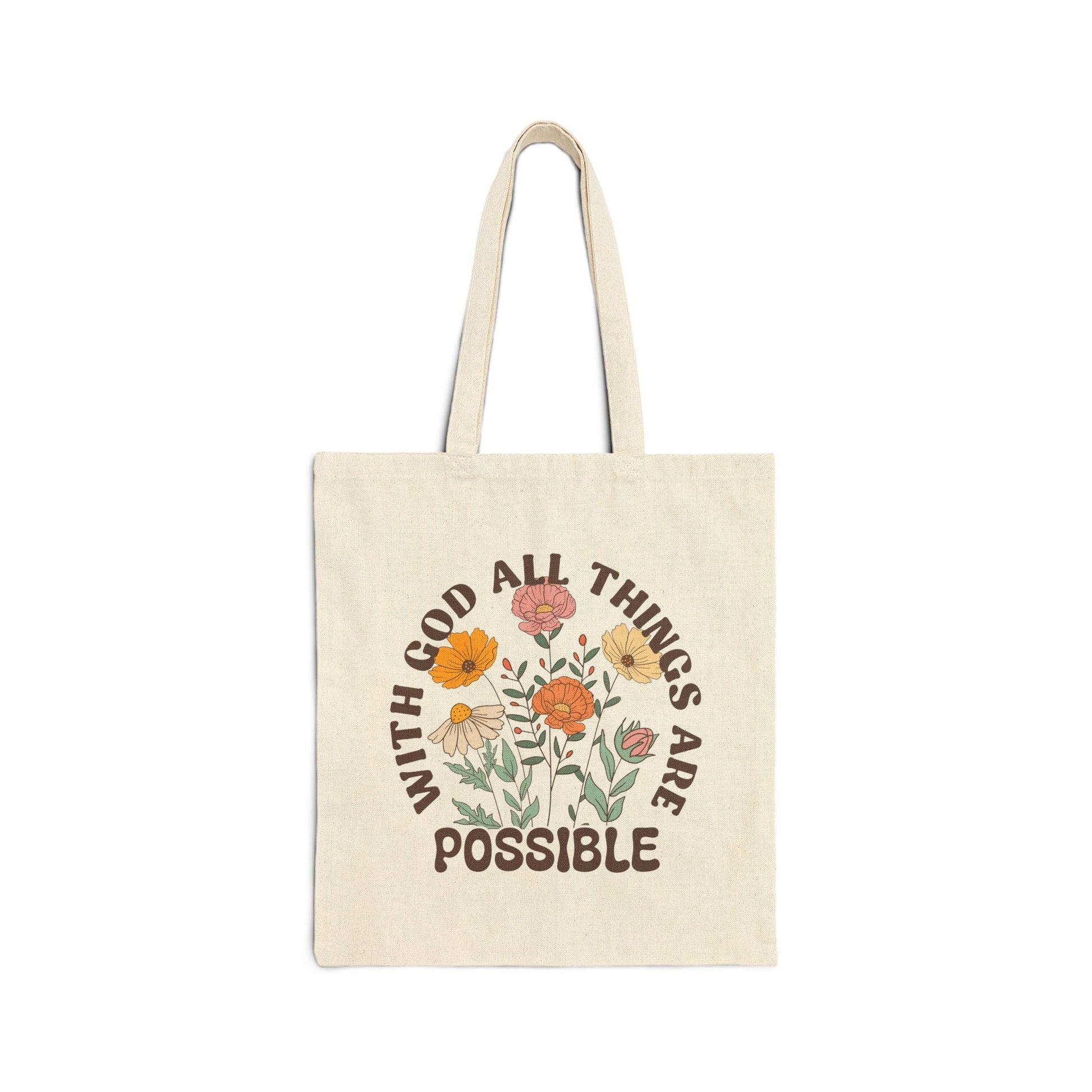 With God all things are possible Tote Bag - Bags - Nazareth Treasures